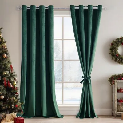Obrázok produktu pre Unyqoos® Záclony z velúru, 2-dielna sada, 245 x 140 cm na kus, s okami a viazacimi páskami – zníženie svetla a zvuková izolácia