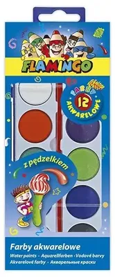 Produktbild von Aquarellfarben, 12 Farben, mit Pinsel für Kinder, 1 Stück