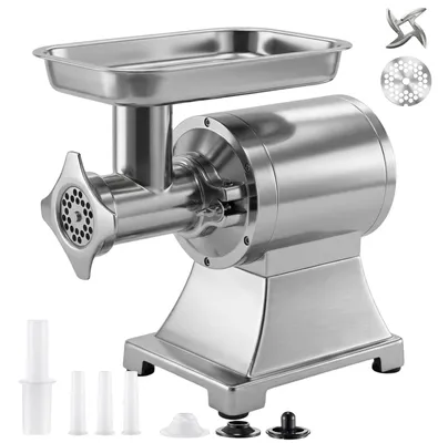Produktbild von SucceBuy Elektrischer Fleischwolf, 4,2 kg/min Kapazität, #12 Fleischverarbeitungsgerät mit 2 Lochscheiben, 3 Wurstfüllrohren & Kibbeh-Set, 750 W, 2-in-1 Küchenhelfer für Zuhause & Gastronomie