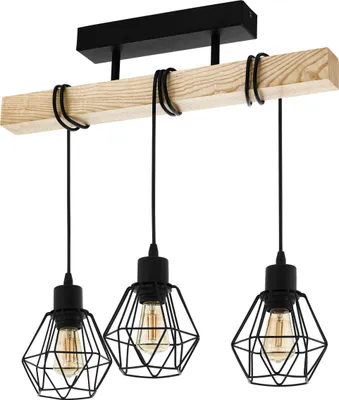 Produktbild von TOWNSHEND 5 Wand-/Deckenleuchte Lampe Beleuchtung - L55 x B20 x H36cm - schwarz, braun - 3X60W exkl. - IP20