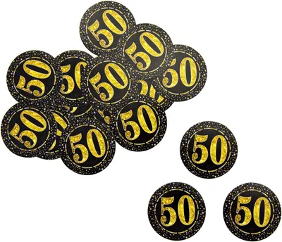 Produktbild von Oblique Unique Konfetti Zahl 50 Geburtstag Jubiläum Hochzeitstag Tisch Deko Streudeko - schwarz gold