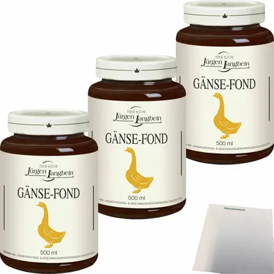 Produktbild von Jürgen Langbein Gänse-Fond 3er Pack (3x500ml Glas) + usy Block