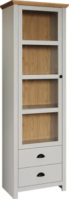 Produktbild von Vitrine >Landside< in Lichtgrau Melamin - 65x201x41 (BxHxT)