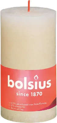 Zdjęcie produktu dla Bolsius Rustiko Shine, Cylidner, Kremowy, 60 h, 1 szt.