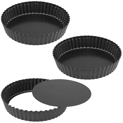 3er Pack 22 cm Quicheform mit herausnehmbarem Boden, Antihaft