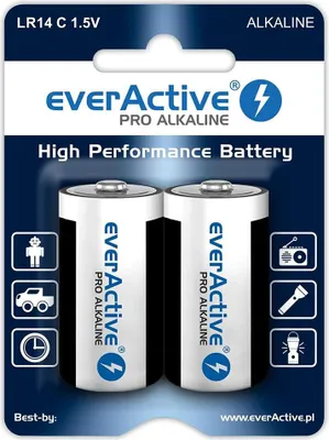 Produktbild von everActive Pro Alkaline C Batterien Baby LR14 R14 1.5V, 12er Pack