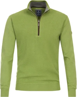 Produktbild von REDMOND Casual Herren Strick-Troyer Comfort Baumwolle Hellgrün M