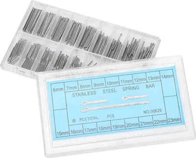 Produktbild von 360Stück Uhrenstifte Edelstahl Uhrenarmband Glied Splint Feder Bar Reparaturset 6-23mm