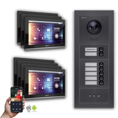 Produktbild von Goliath IP Video Türsprechanlage: 10-Zoll 7 Familienhaus, Anzeige, Anthrazit : 10 Zoll Schwarz : Unterputzdose Monitor Farbe: 10 Zoll Schwarz Montage: Unterputzdose