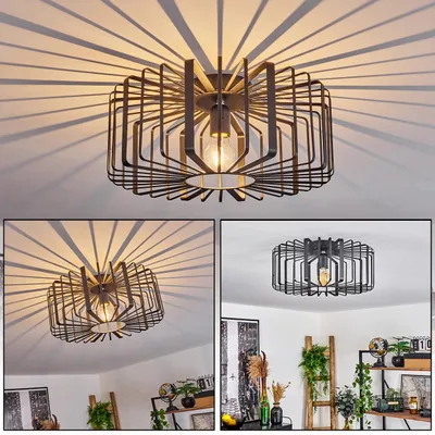 Produktbild von Aidone »Aidone« runde Deckenlampe aus Metall in Schwarz