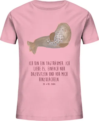 Produktbild von Mr. & Mrs. Panda Kleinkinder T-Shirt Robbe Lachen 9-11 Jahre (134/146) - Baumwolle Pink - Geschenk, Kindershirt, Organic Kinder, Seehund, Nordsee, Shirts für, Meerestier