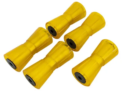Produktbild von KNOTT-Kielrollen-Set in gelb, 5-teilig, für Pkw-Anhänger