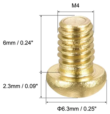 Produktbild von 10Stk. Messing Maschinenschrauben M4x6mm Kreuzschlitzschrauben fš¹r M?bel