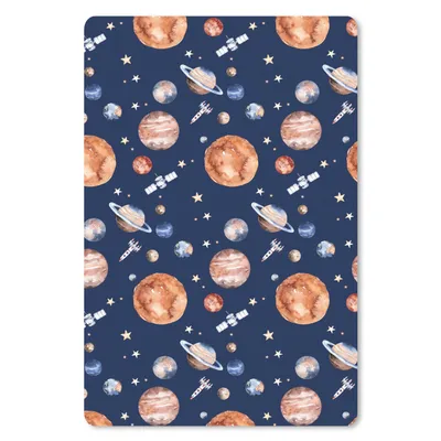 Produktbild von MuchoWow® Mauspad Mousepad Weltraum - Rakete - Planeten - Jungen - Mädchen - Kinder - Kind 18x27 cm - Mousepads - Maus Mat - Pad - Mausunterlage