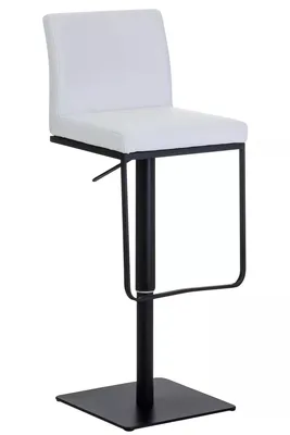 Produktbild von In And OutdoorMatch Barhocker Armani - Weiß - Kunstleder - Bequem - Modernes Design - Rückenlehne - Fußstütze - Sitz gepolstert - 360° drehbar