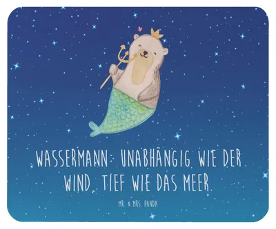 Produktbild von Mr. & Mrs. Panda Mauspad Wassermann Astrologie - Sternenhimmel Blau - Geschenk, Sternzeichen, computer mousepad, Mouse Pad, pc, Geburtstagsgeschenk, mousematte