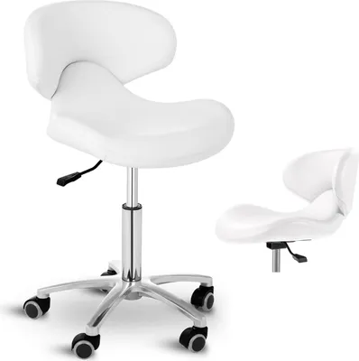 Produktbild von Expondo physa Rollhocker mit Lehne - 450 - 590 mm - 150 kg - Weiß