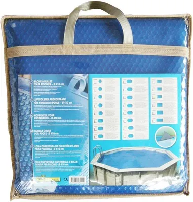 Zdjęcie produktu dla Pokrywa Solarna do Basenu Drewnianego Ubbink, Prostokątna 350x650 cm, Niebieska, 400 Mikronów