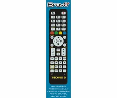 Obrázok produktu pre Bravo TECHNO 3, DTT, DVD/Blu-ray, SAT, TV, VCR, IR Wireless, Tlačidlá, Čierna