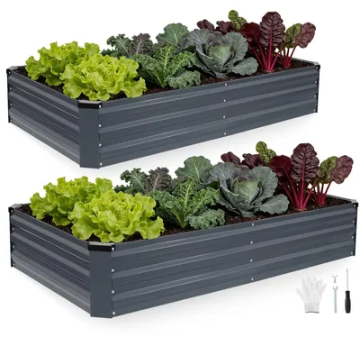 Produktbild von Erhöhte Gartenbeete aus Verzinktem Stahl 1,8 x 0,9 x 0,3 m