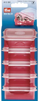 Produktbild von PRYM Mini Box Aufbewahrungsbox M, rot, stapelbar, transparentes Oberteil, für Kleinteile