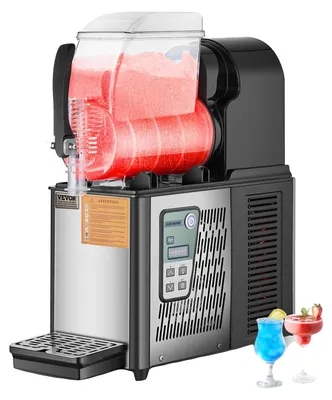 Image de VEVOR Machine à slusheis commerciale 4 L Machine à réservoir unique pour boissons glacées, 16 tasses Machine à slusheis en acier inoxydable avec clavier Softeis Maker