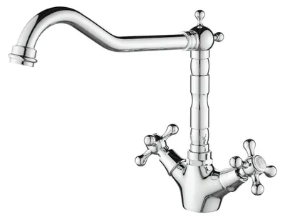 Immagine prodotto di Miscelatore da cucina cromato con bocchetta angolata, modello Heritage Ascot CR-4002-HA, marca Aquanello