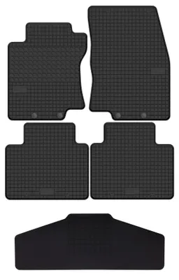 Zdjęcie produktu dla Dywaniki gumowe z tunelem do Nissan X-Trail III T32 2013-2021 (SUV) – 5 szt., czarne, dopasowane – Wielganizator SolidTread