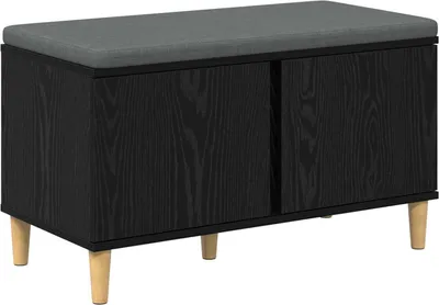 Obrázok produktu pre vidaXL Lavica do predsiene s vankúšmi čierny dubový vzhľad 60 x 38 x 46 cm