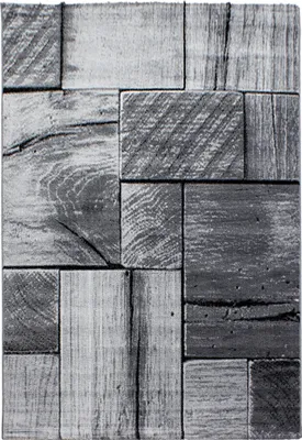 Produktbild von Teppich Läufer Wohnzimmer Schwarz 80x150 3D-Holzdesign