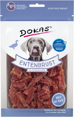 Produktbild von Dokas Entenbrust in Stückchen, Leckerli, Hund, Adult, Ente, 70 g
