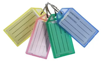 Produktbild von Plastik Schlüsselanhänger 30x52x5 mm Set 50 Stück, bunte Farben