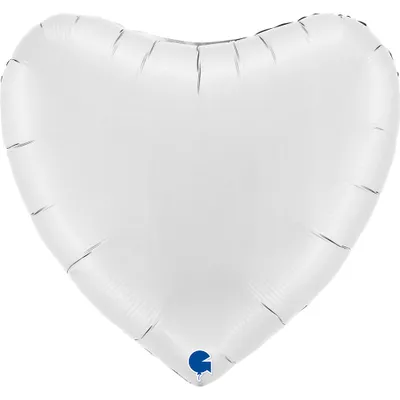 Produktbild von 36"/Ø91cm Folienballon Uni Herz | Weiß Satin