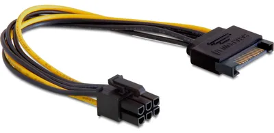 Image de DELOCK Stromkabel SATA 15pin -> 6pin PCI Express 0.21m