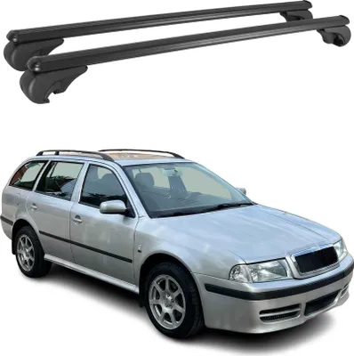 Produktbild von Dachträger für Skoda Octavia Combi 1998-2004 Gepäckträger Aluminium Schwarz 2x