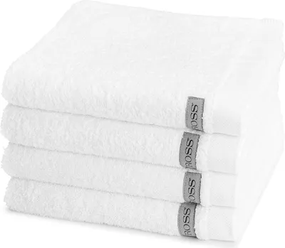 Produktbild von Ross Sinfonie 4 X Handtuch im Set Walkfrottee aus reiner Baumwolle 500 g/m², Hohe Saugkraft und flauschig weicher Griff, Gewebte Bordüre für elegante Optik