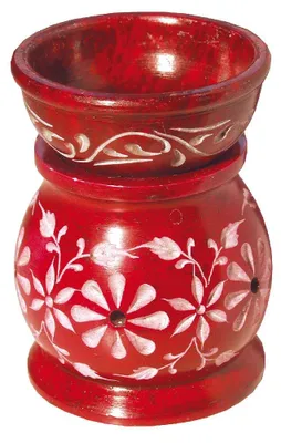 Produktbild von Aromalampe "Blume" Speckstein rot 6x9cm