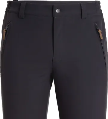 A close-up view of the upper part of black pants.