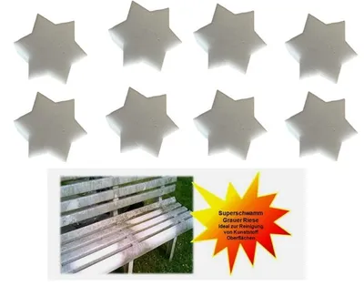 Produktbild von 8 x Super Schwamm Radierschwamm Schmutzradierer Auto Glas Sternform