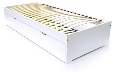 Immagine prodotto di Letto estraibile 90x190 Malo in legno massello - Bianco