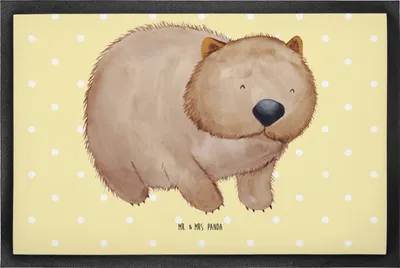 Produktbild von Mr. & Mrs. Panda fußmatte Wombat 50 x 75 cm - Gelb Pastell - Geschenk, Spruch, Australien, Schmutzmatte, Motivation, Lustige Sprüche, Schmutzfangmatte, Gummimatte