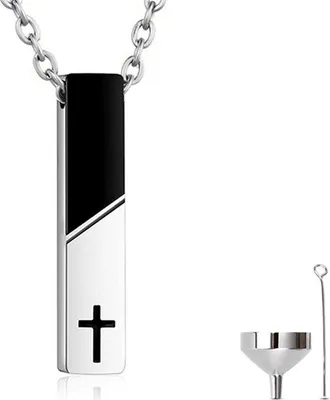 Immagine prodotto di Collana portacenere (55 cm) per ceneri, capelli o profumo - gioiello commemorativo con dispositivo di riempimento del portacenere e sacchetto di conservazione