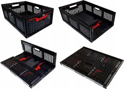 Zdjęcie produktu dla Skrzynka Składana 600x400x219mm Czarna