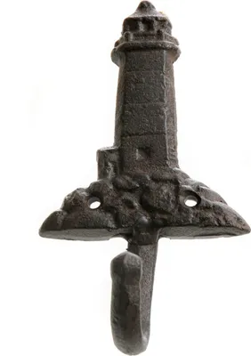 Produktbild von Maritimer Kleiderhaken Leuchtturm aus Gusseisen 15 x 7,5 cm