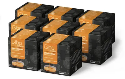 Produktbild von Tchibo Qbo Caffè Crema Buna Enteta Premium Kaffeekapseln, 216 Stück – 8x27 Kapseln (Caffe, Intensität 04/10, mild-aromatisch), nachhaltig & aus 70% nachwachsenden Rohstoffen¹