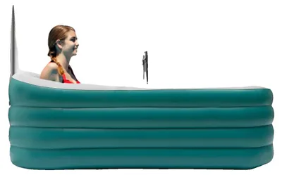 Obrázek produktu pro Nafukovací vana, rozměry 152 x 82 x 57 cm, objem 250 l, vhodná pro dospělé i děti, ekologický materiál, doba nafouknutí 2–3 minuty