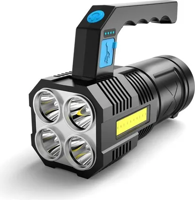 Produktbild von Ultrastarke, wiederaufladbare COB-LED-Taschenlampe, wasserdichtes Arbeitslicht, 4 Modi, tragbare Notfall-Taschenlampe zum Wandern, Angeln, Camping