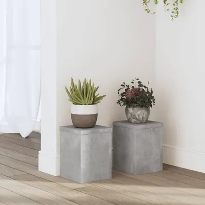 Produktbild von Schlichtes Pflanzenständer 2 Stk. Betongrau 15x15x20 cm Holzwerkstoff - Gartentische DE4315779 1parcel