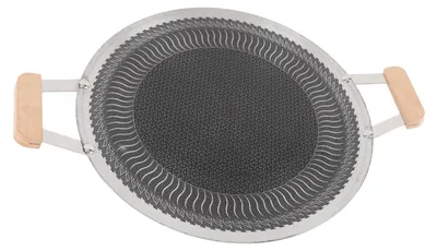 Runde Koreanische Grillpfanne, 38 cm, Antihaft, Edelstahl