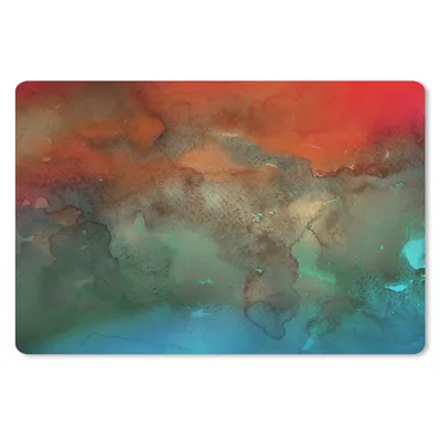 Produktbild von MuchoWow® Schreibtischunterlage Aquarell - Rot - Grün - Braun 60x40 cm - XXL Mauspad - Großes Mauspad